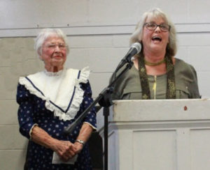 Helen Pierce, left, and Sandy (Pierce) Samoff share experiences of their lives with Mel in Dana Point.
