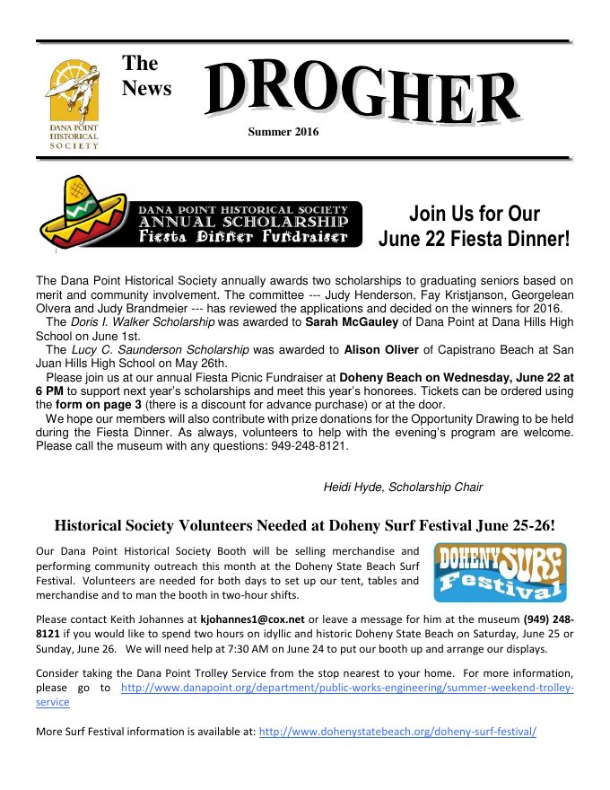 Cover of Drogher: Summer 2016