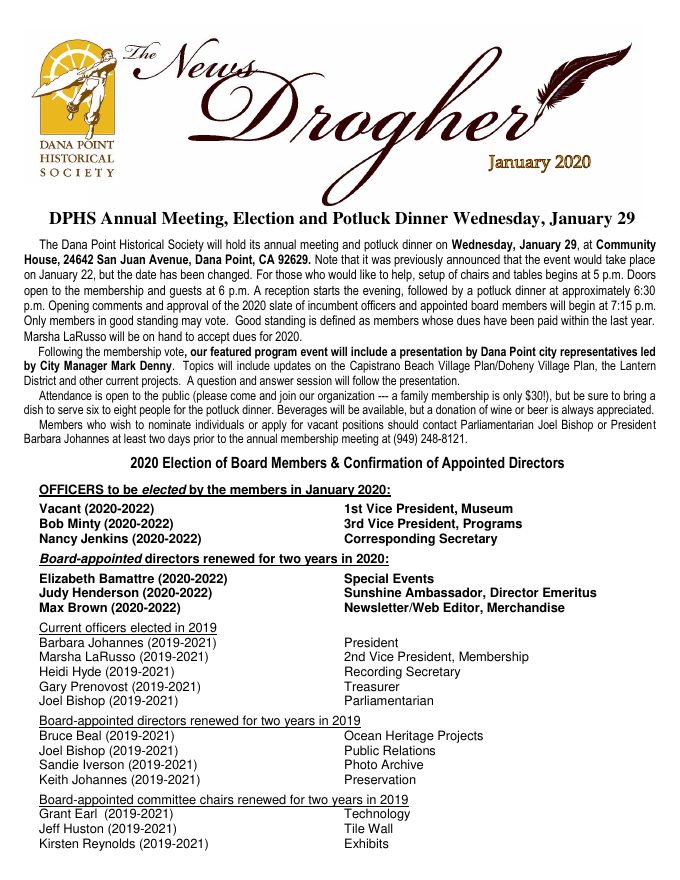Cover of Drogher: January 2020